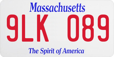 MA license plate 9LK089