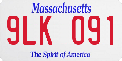 MA license plate 9LK091