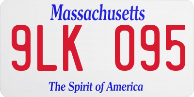 MA license plate 9LK095