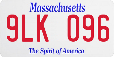 MA license plate 9LK096