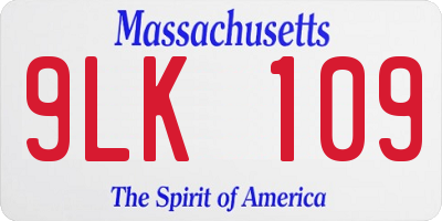 MA license plate 9LK109