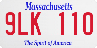 MA license plate 9LK110