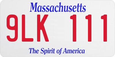 MA license plate 9LK111