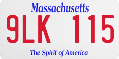 MA license plate 9LK115