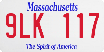 MA license plate 9LK117