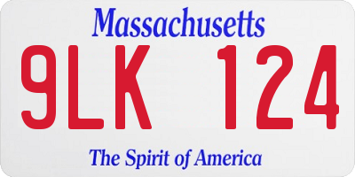 MA license plate 9LK124