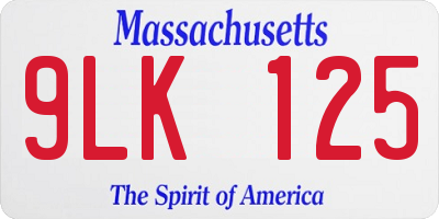 MA license plate 9LK125