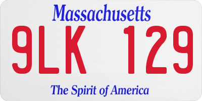 MA license plate 9LK129