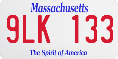 MA license plate 9LK133
