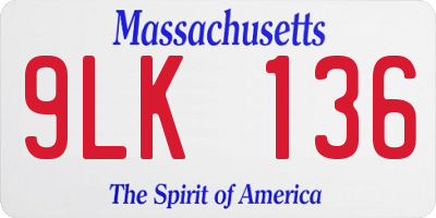 MA license plate 9LK136
