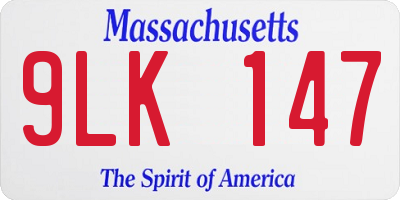 MA license plate 9LK147