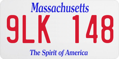 MA license plate 9LK148