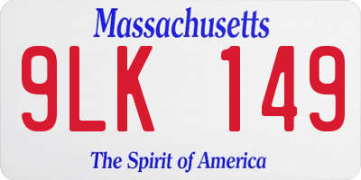 MA license plate 9LK149