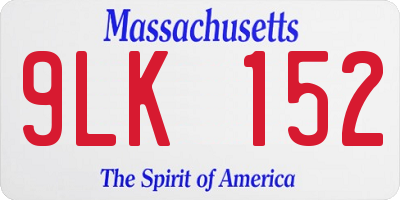 MA license plate 9LK152