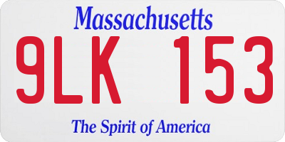 MA license plate 9LK153