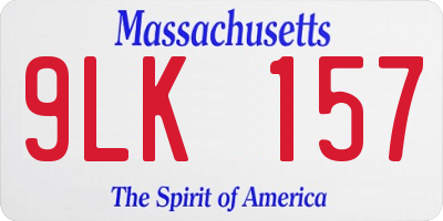 MA license plate 9LK157