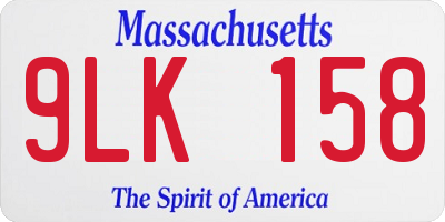 MA license plate 9LK158