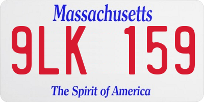 MA license plate 9LK159