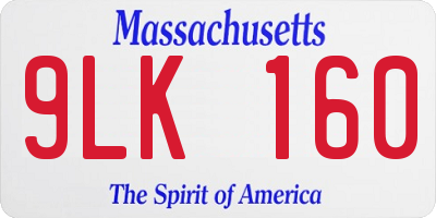 MA license plate 9LK160