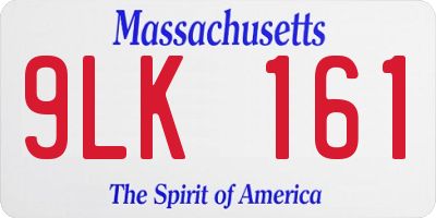 MA license plate 9LK161