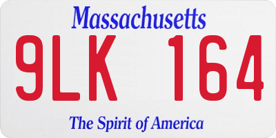 MA license plate 9LK164