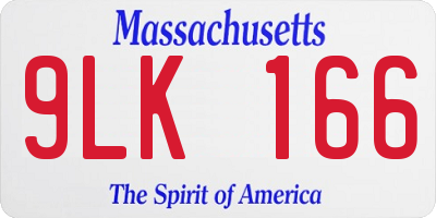 MA license plate 9LK166