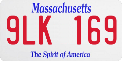 MA license plate 9LK169