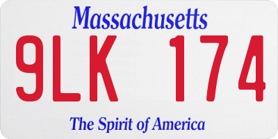 MA license plate 9LK174