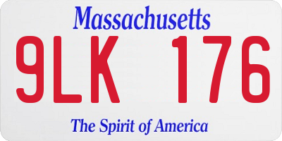MA license plate 9LK176