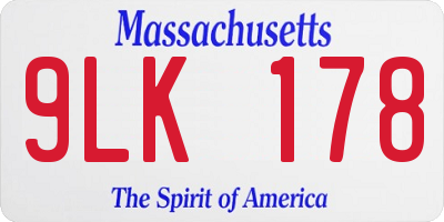 MA license plate 9LK178
