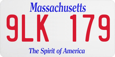 MA license plate 9LK179