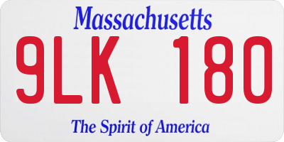 MA license plate 9LK180