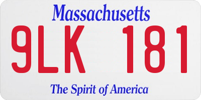 MA license plate 9LK181