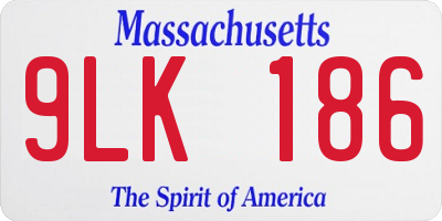 MA license plate 9LK186