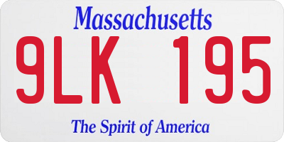 MA license plate 9LK195