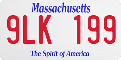 MA license plate 9LK199