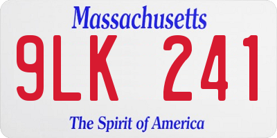 MA license plate 9LK241
