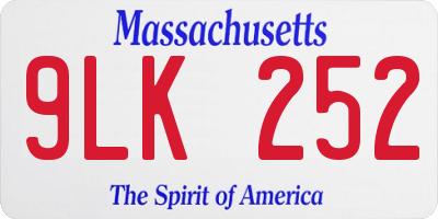 MA license plate 9LK252