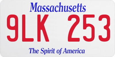 MA license plate 9LK253