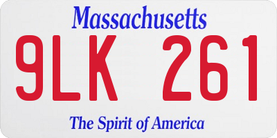 MA license plate 9LK261