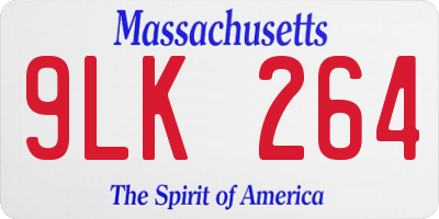 MA license plate 9LK264
