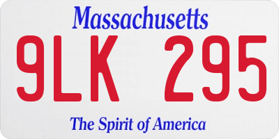 MA license plate 9LK295