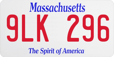 MA license plate 9LK296