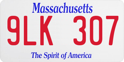 MA license plate 9LK307