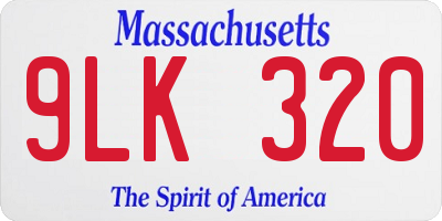 MA license plate 9LK320