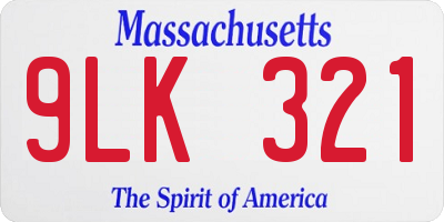 MA license plate 9LK321