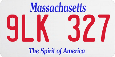 MA license plate 9LK327