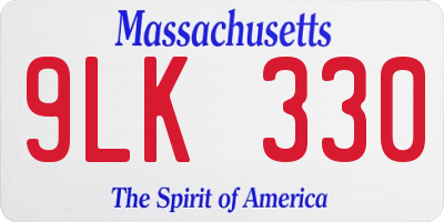 MA license plate 9LK330