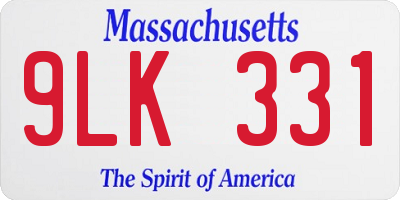 MA license plate 9LK331