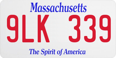 MA license plate 9LK339